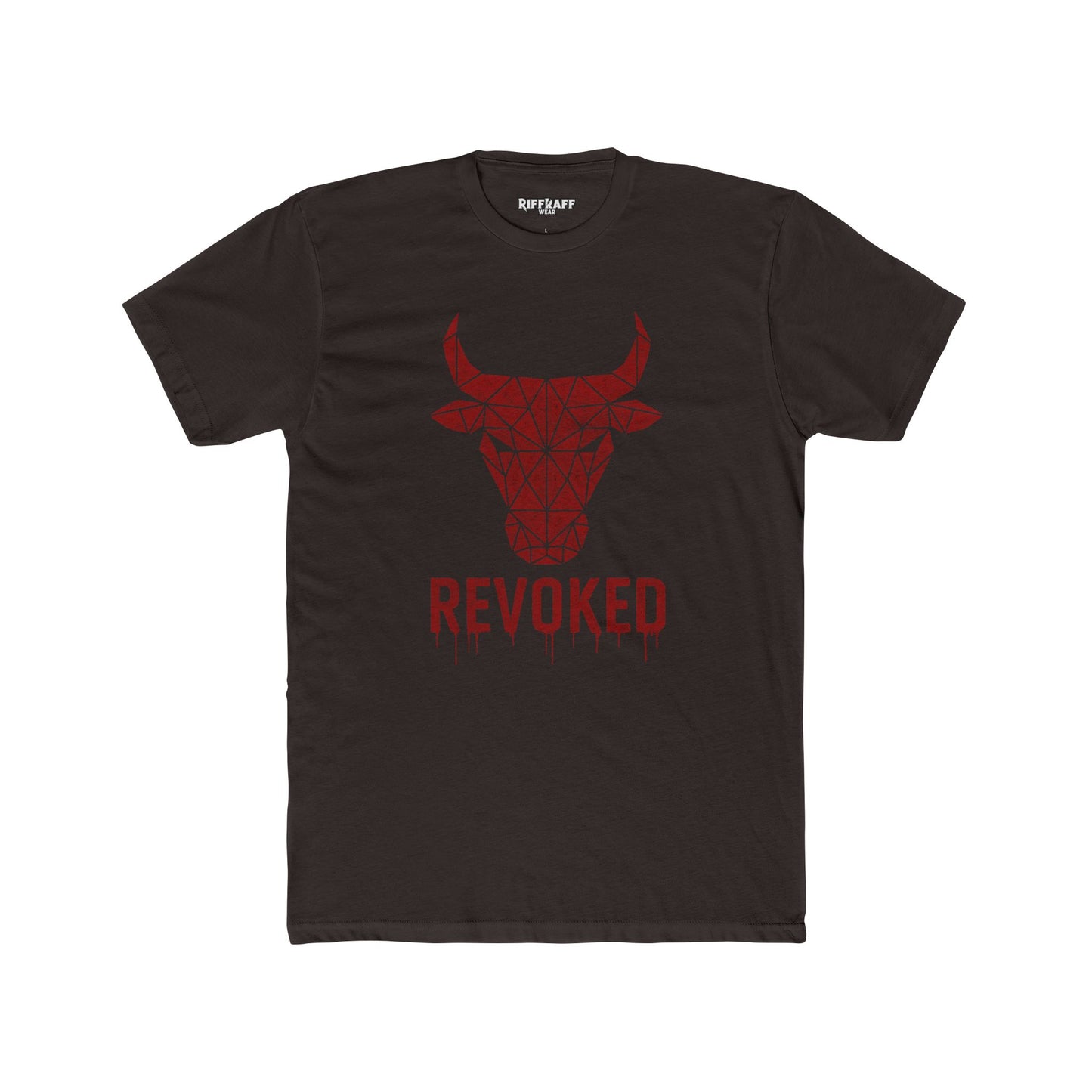 Geometric Bull Design Unisex Cotton Crew Tee - Revoked Graphic Tee - Riff Raff Wear