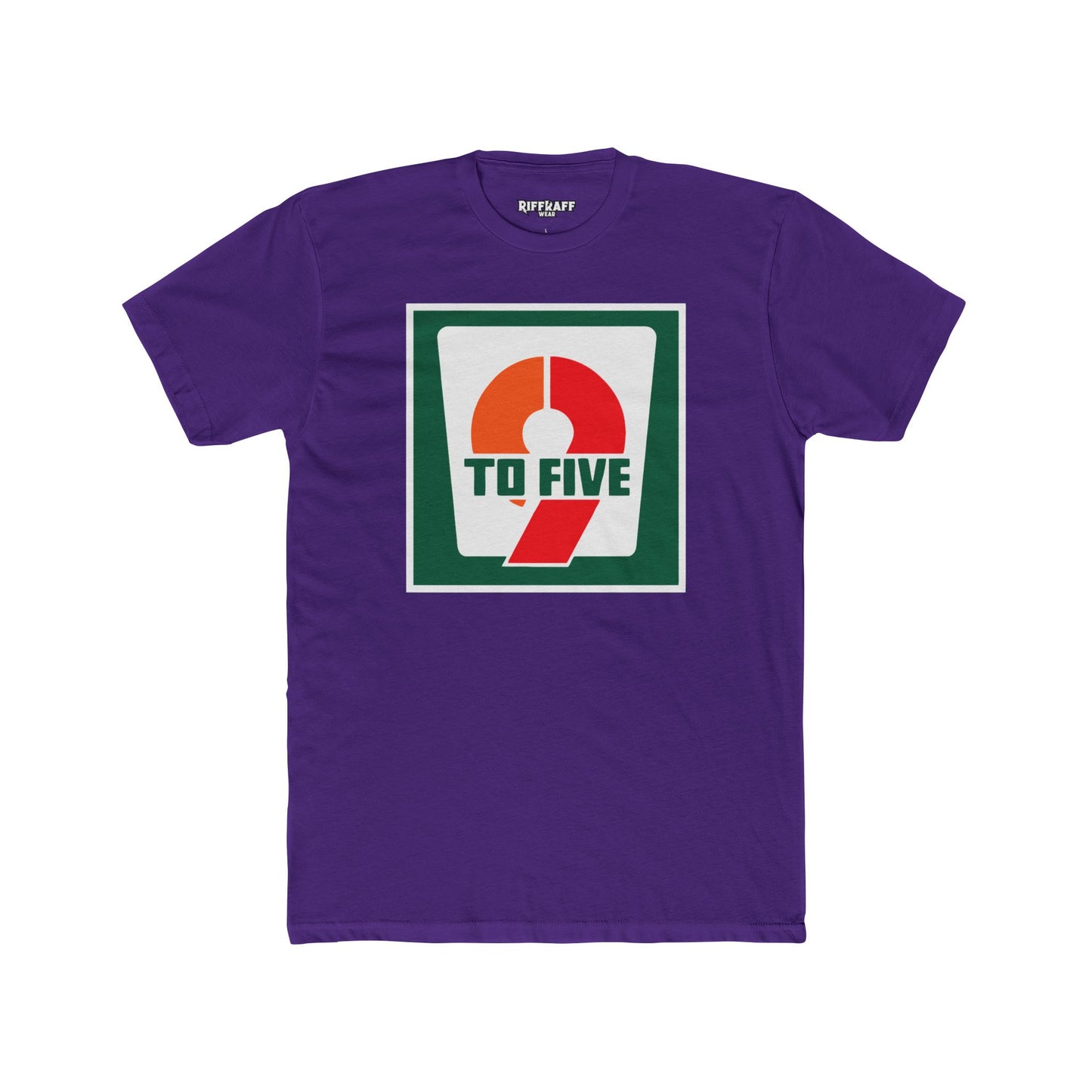 Retro 9 to Five Unisex Cotton Crew Tee - Parody Logo Series - Riff Raff Wear