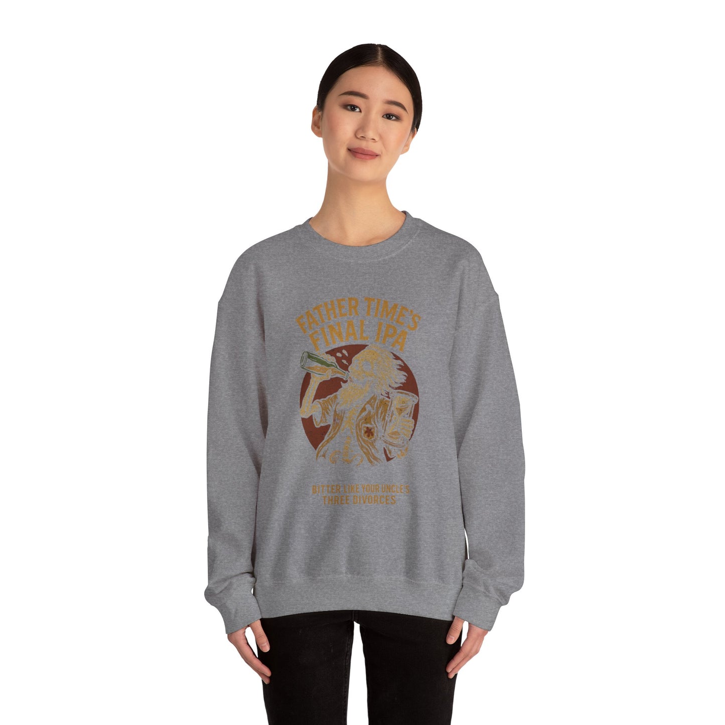 Funny Unisex Crewneck Sweatshirt - Father Time's Final IPA Design - Riff Raff Wear Underground