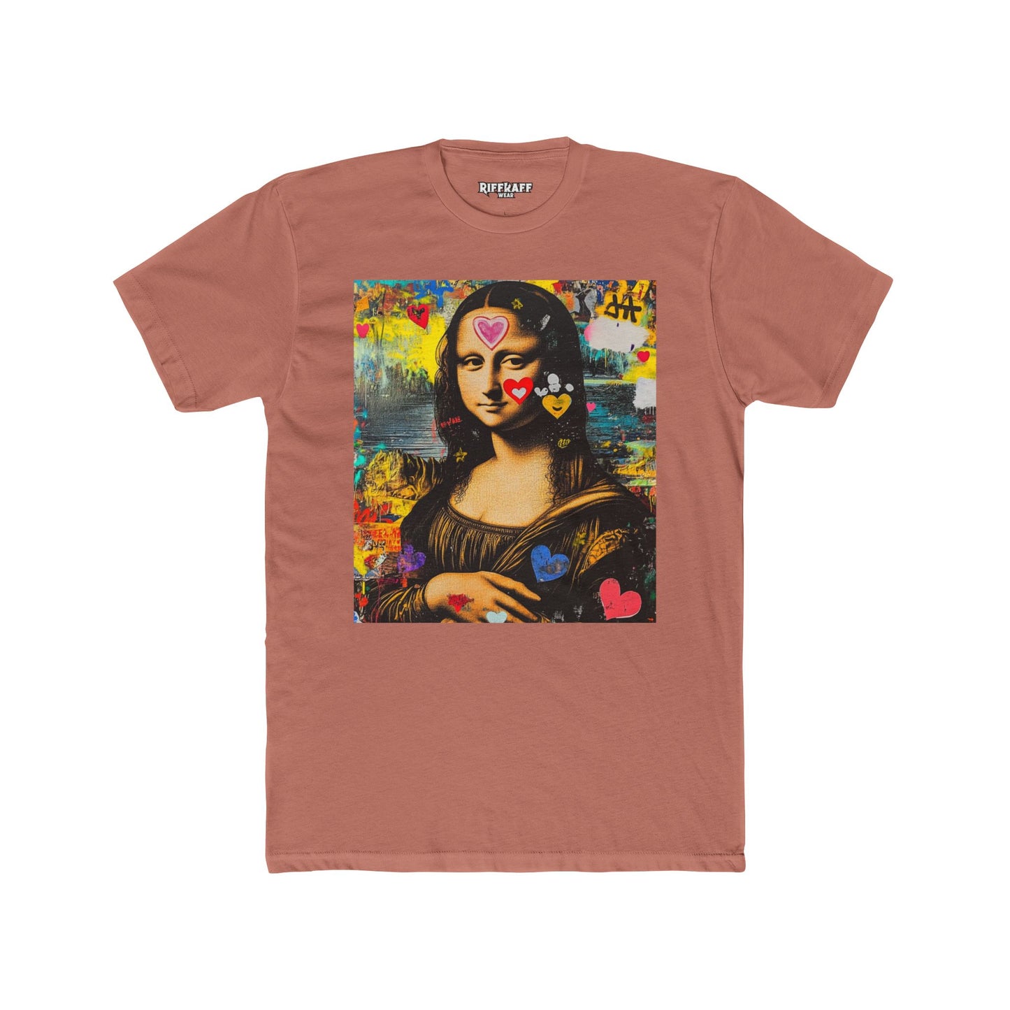 Colorful Mona Lisa Unisex Cotton Crew Tee, Artistic T-shirt, Gifts for Art Lovers, Casual Wear - Riff Raff Wear