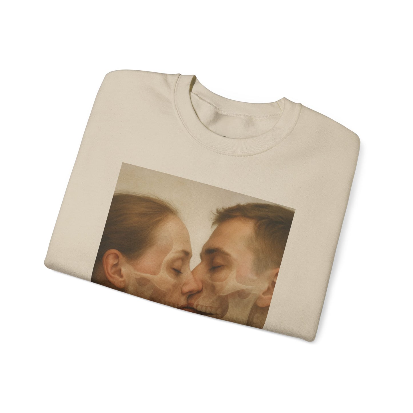 Romantic Skull Art Sweatshirt - Unisex Cozy Crewneck for Couples, Halloween, Gift Idea, Unique Sweatshirt, Trendy Layering - Riff Raff Wear