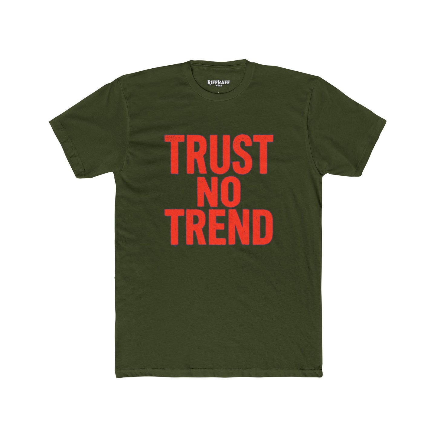Trendy Unisex Cotton Crew Tee - 'Trust No Trend' Casual Style - Riff Raff Wear