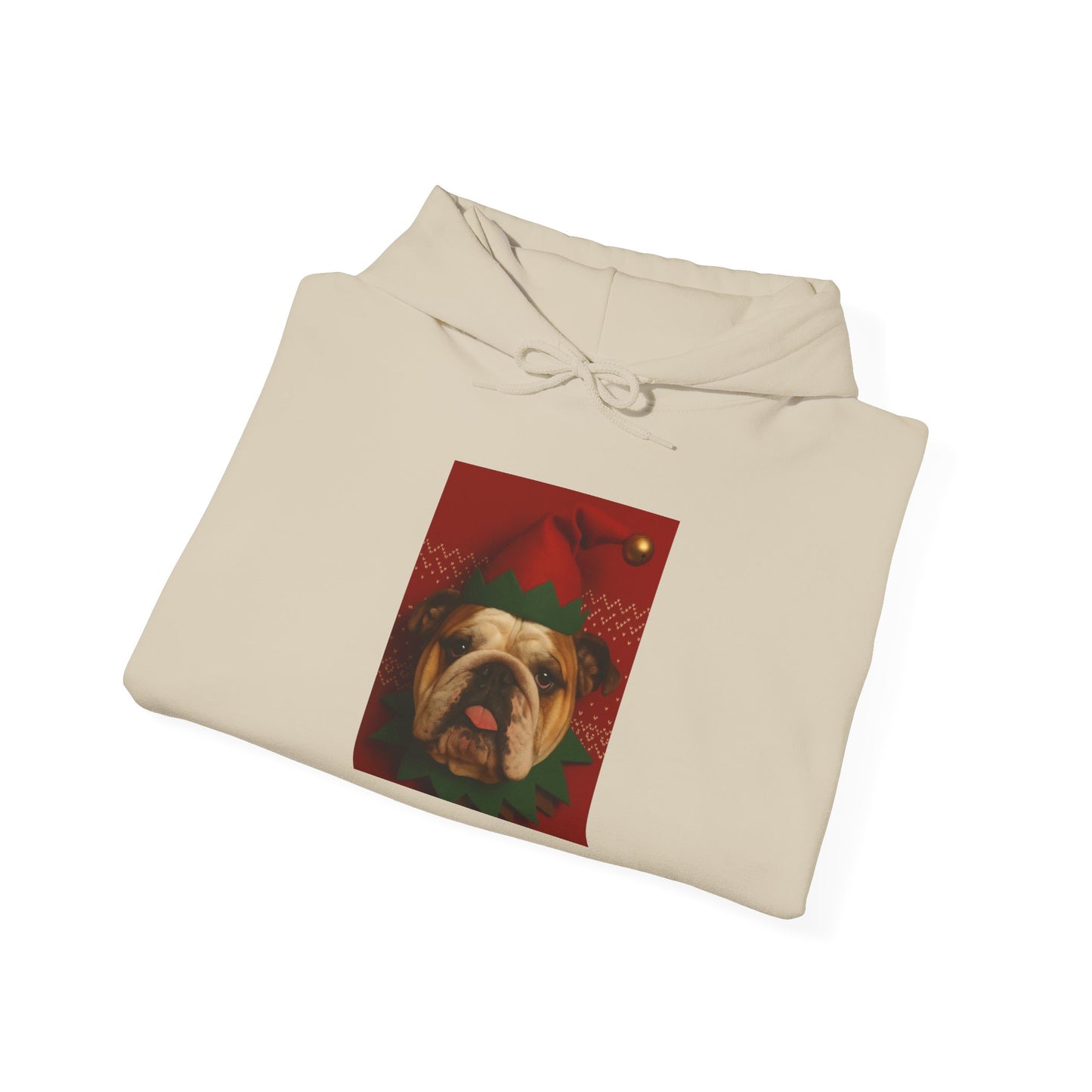 Christmas Bulldog Hoodie, Unisex Heavy Blend Sweatshirt, Funny Pet Gift, Holiday Apparel, Cozy Pullover, Festive Dog Sweatshirt - Riff Raff Wear