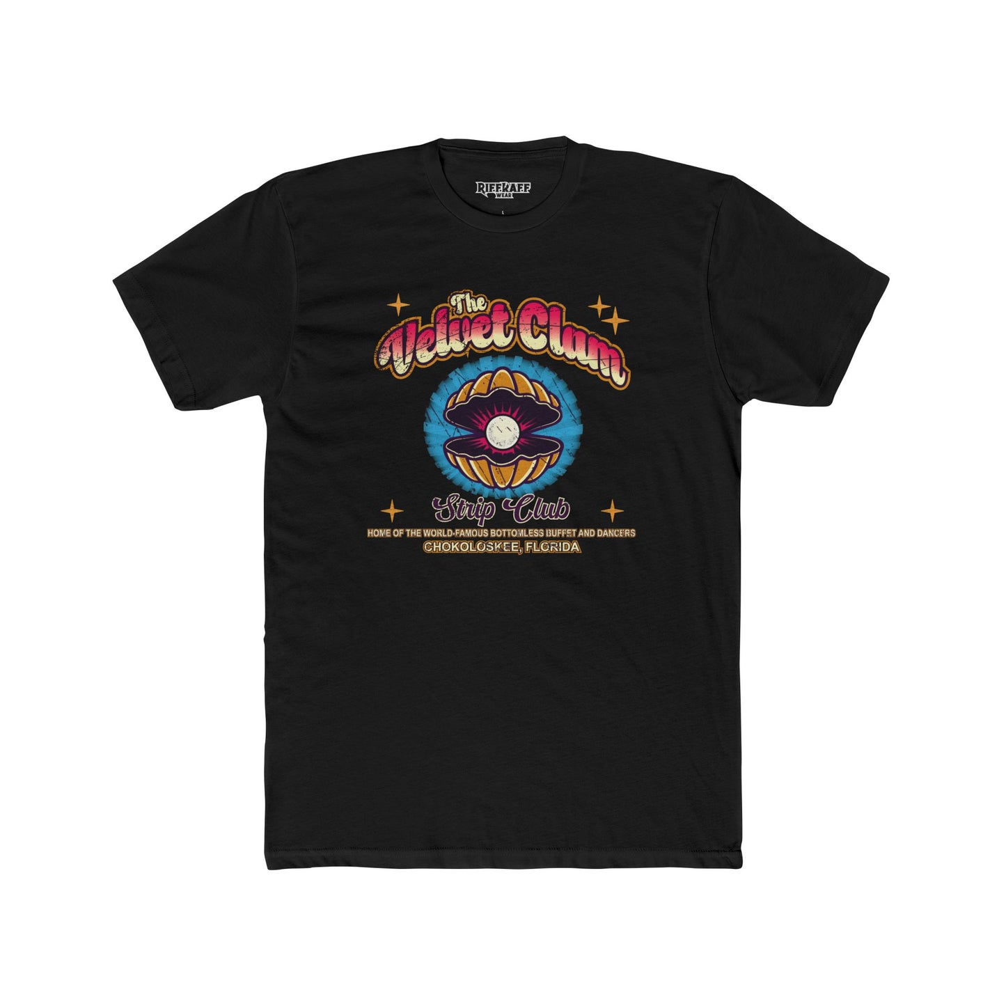 Velvet Clam Unisex Cotton Crew Tee - Funny Graphic T-Shirt with VIP Room Text - Riff Raff Underground