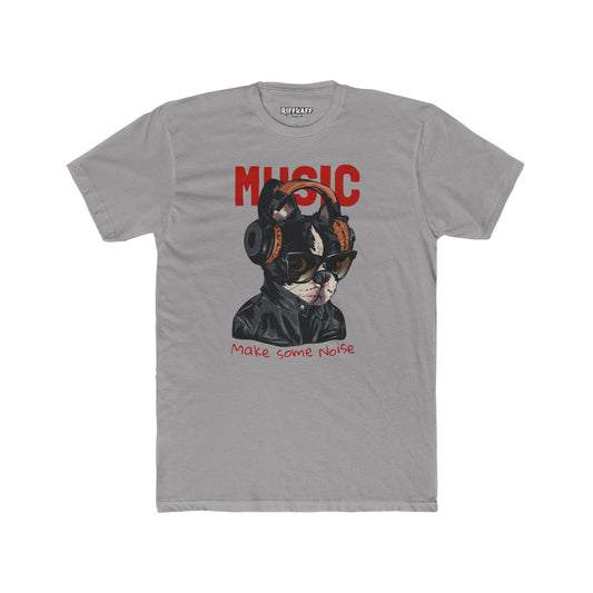 PetNique - Cool Dog Music Crew Tee - Unisex Cotton T-Shirt for Dog Lovers and Music Enthusiasts - Riff Raff Wear
