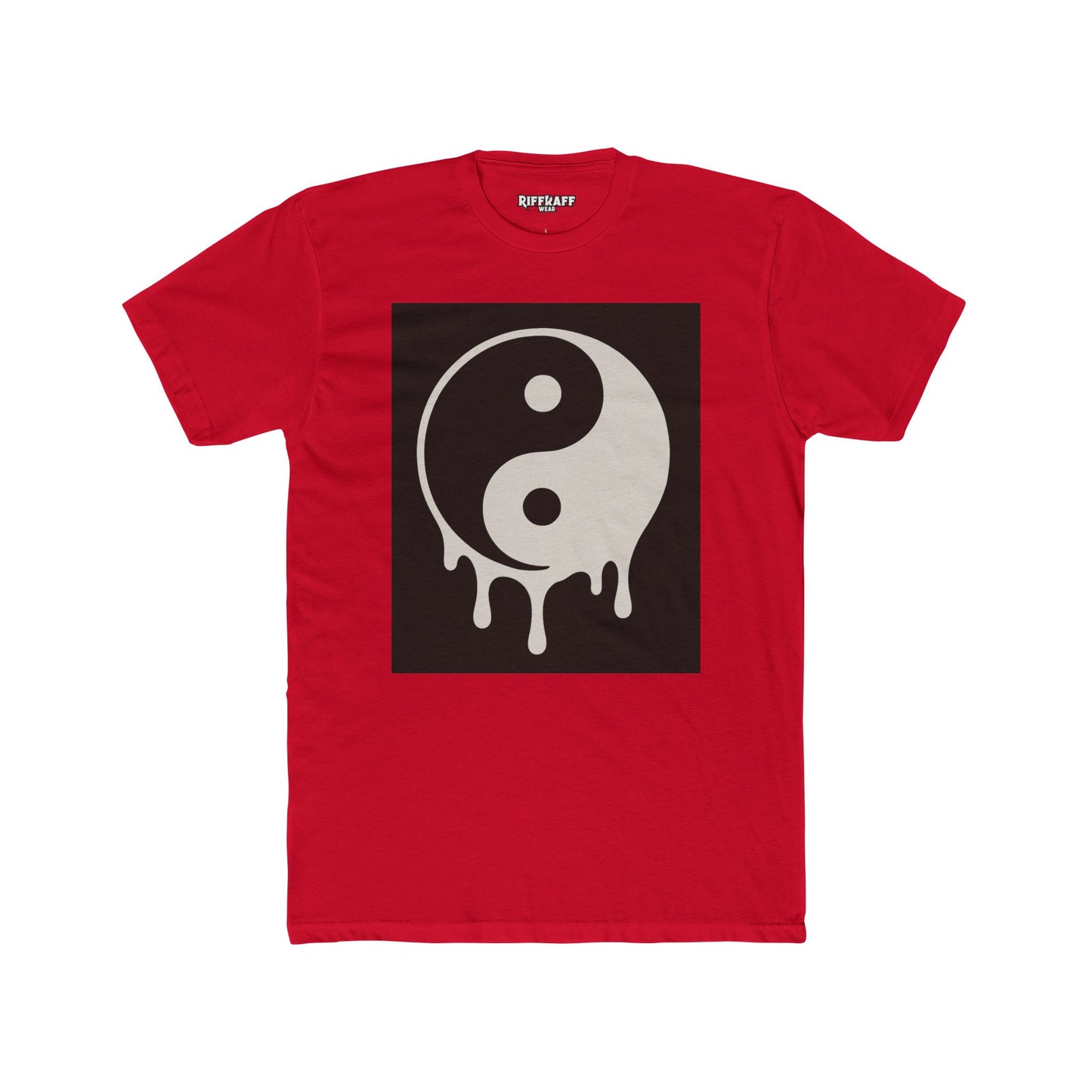 Unisex Cotton Crew Tee with Dripping Yin Yang Design | Casual Wear, Unisex Tee - Riff Raff Wear