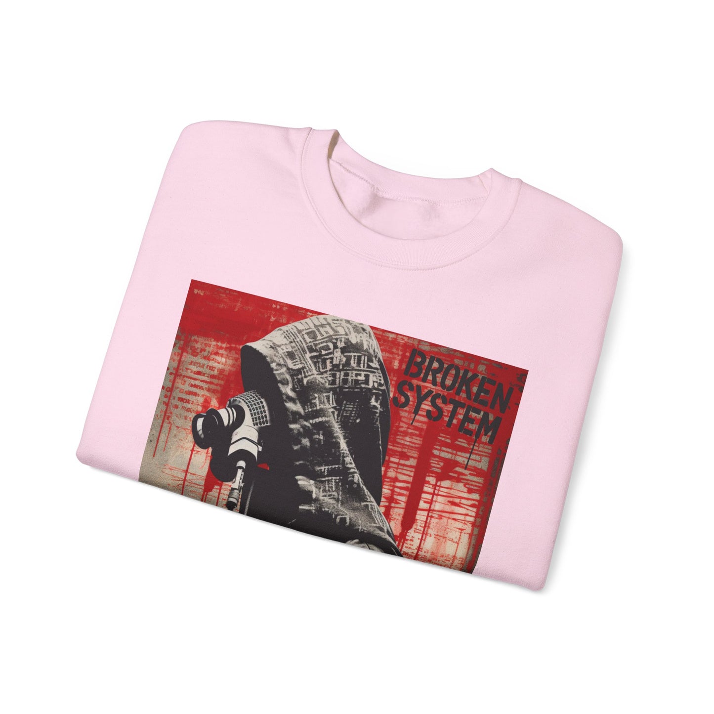 Unisex Heavy Blend™ Crewneck Sweatshirt - 'Broken System' Graphic Design - Riff Raff Wear
