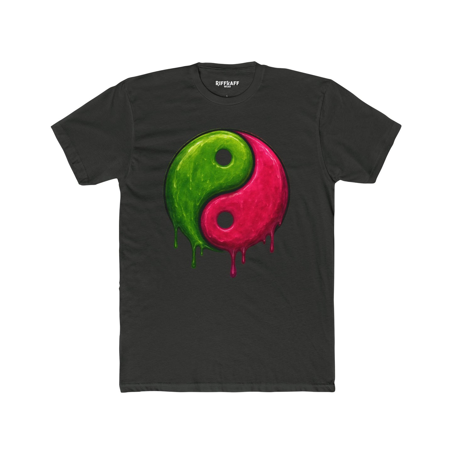 Yin Yang Drip Unisex Cotton Crew Tee - Stylish & Fun Graphic Tee for Everyday Wear - Riff Raff Wear