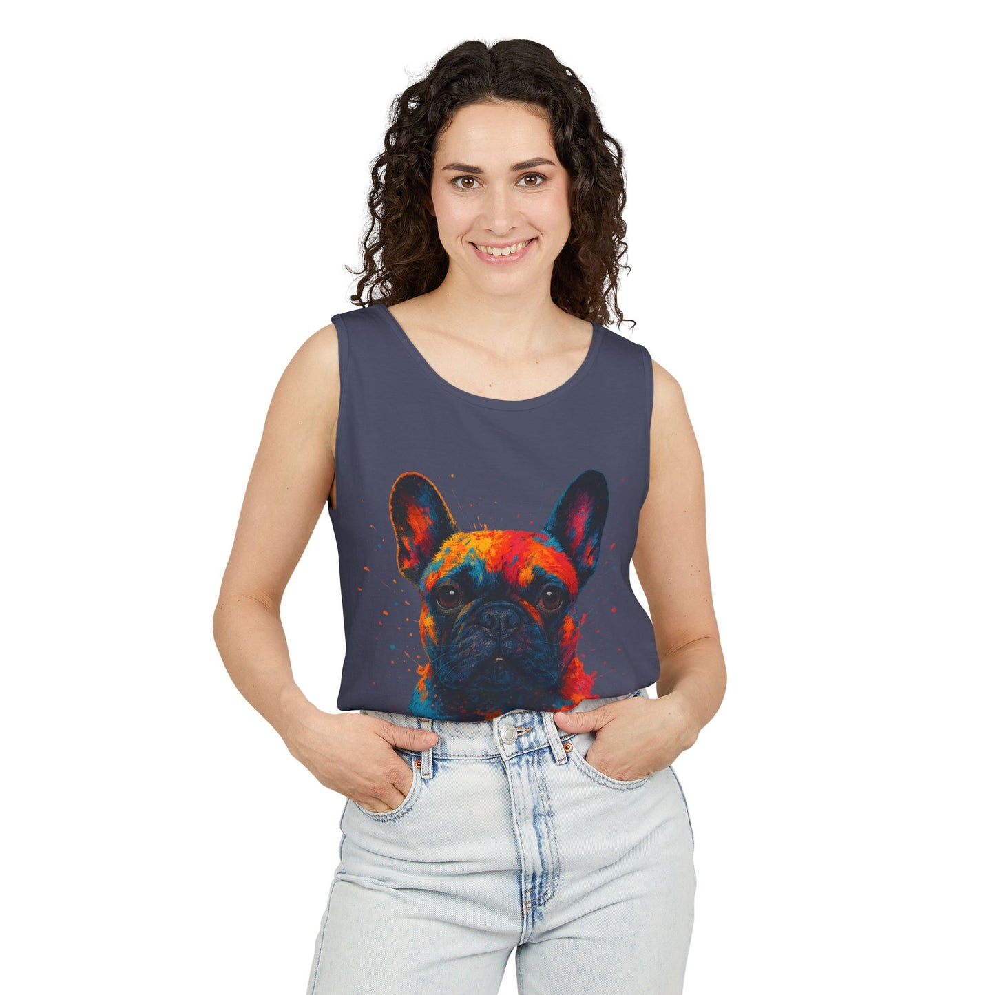 Vibrant French Bulldog Tank Top for Pet Lovers - Riff Raff Wear