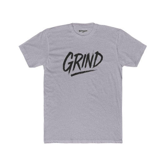 Unisex Cotton Crew Tee - Motivational 'GRIND' for Hustlers - Riff Raff Wear Fitness