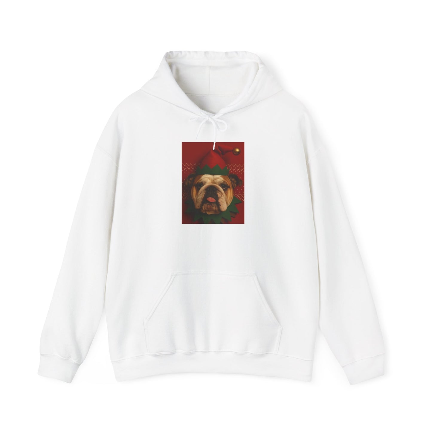Christmas Bulldog Hoodie, Unisex Heavy Blend Sweatshirt, Funny Pet Gift, Holiday Apparel, Cozy Pullover, Festive Dog Sweatshirt - Riff Raff Wear