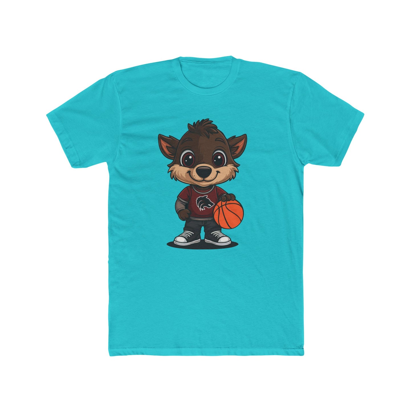 Cute Cartoon Basketball Tee, Unisex Crew Shirt, Fun Graphic T-Shirt, Sporty Casual Wear, Basketball Fan Gift, Everyday Comfort Tee