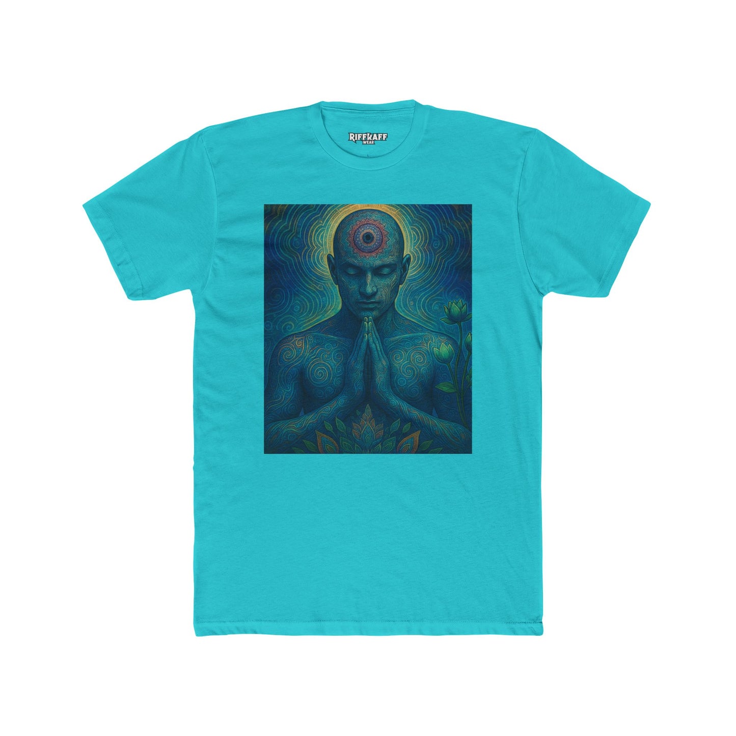 Meditative Unisex Cotton Crew Tee Zen Art Design - Riff Raff Wear