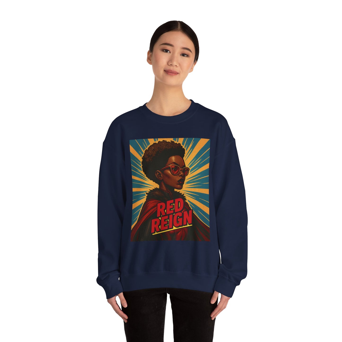 Red Reign Unisex Crewneck Sweatshirt - Stylish & Bold Graphic Design - Riff Raff Wear