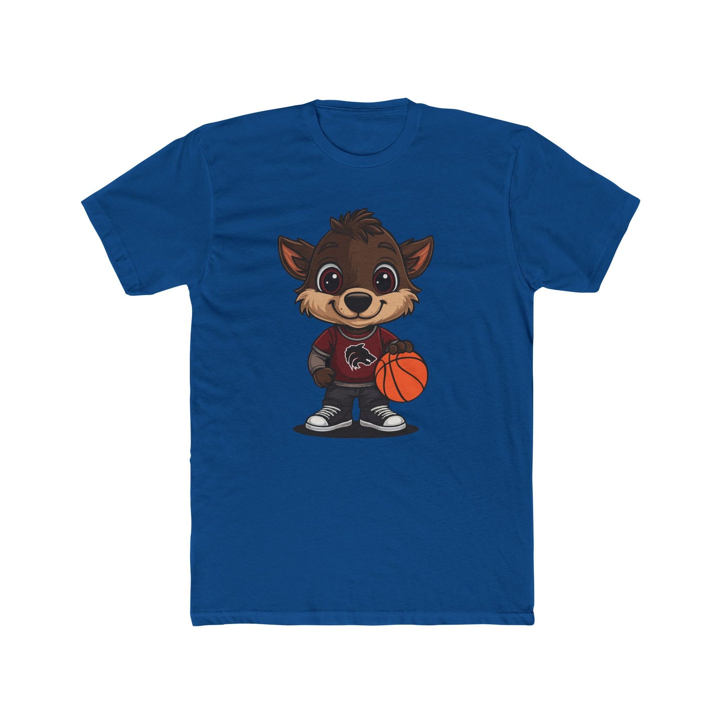 Cute Cartoon Basketball Tee, Unisex Crew Shirt, Fun Graphic T-Shirt, Sporty Casual Wear, Basketball Fan Gift, Everyday Comfort Tee