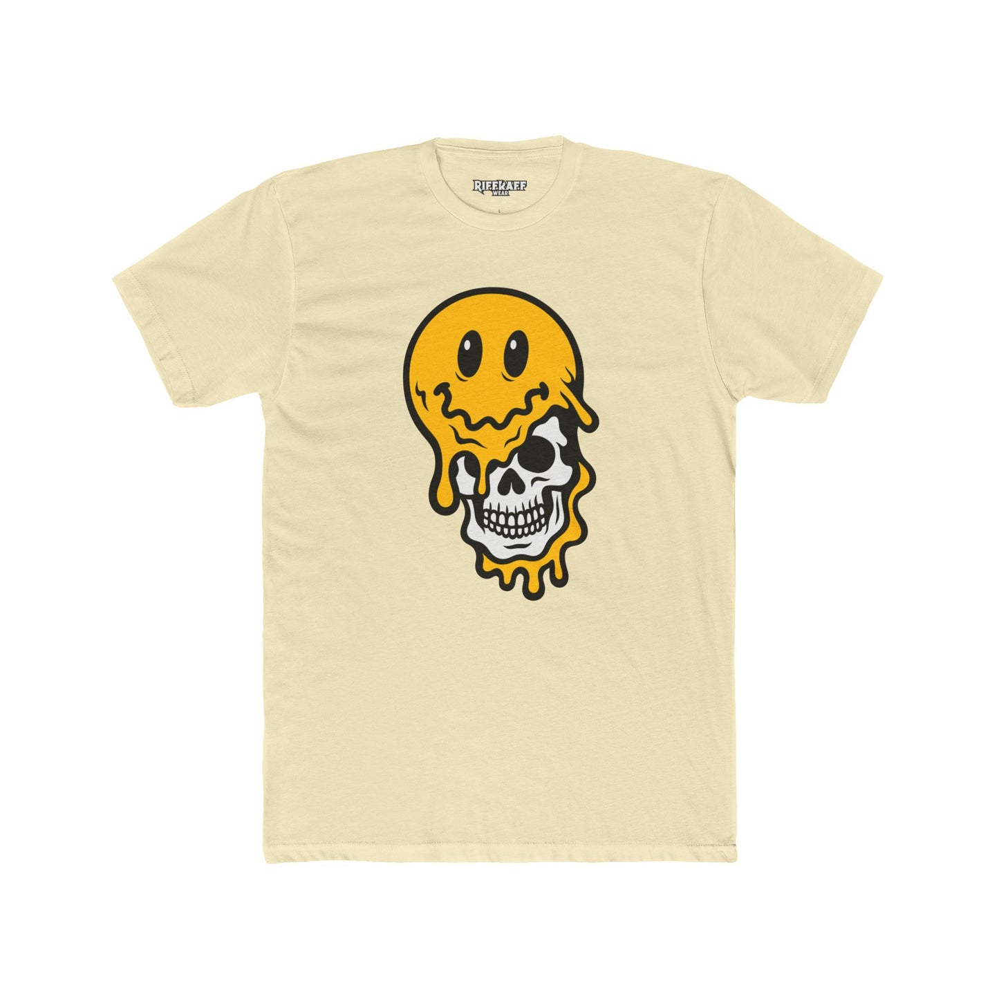 Trendy Graphic Tee: Melting Smile Skull Design - Unisex Cotton Crew Shirt, Casual Wear, Streetwear
