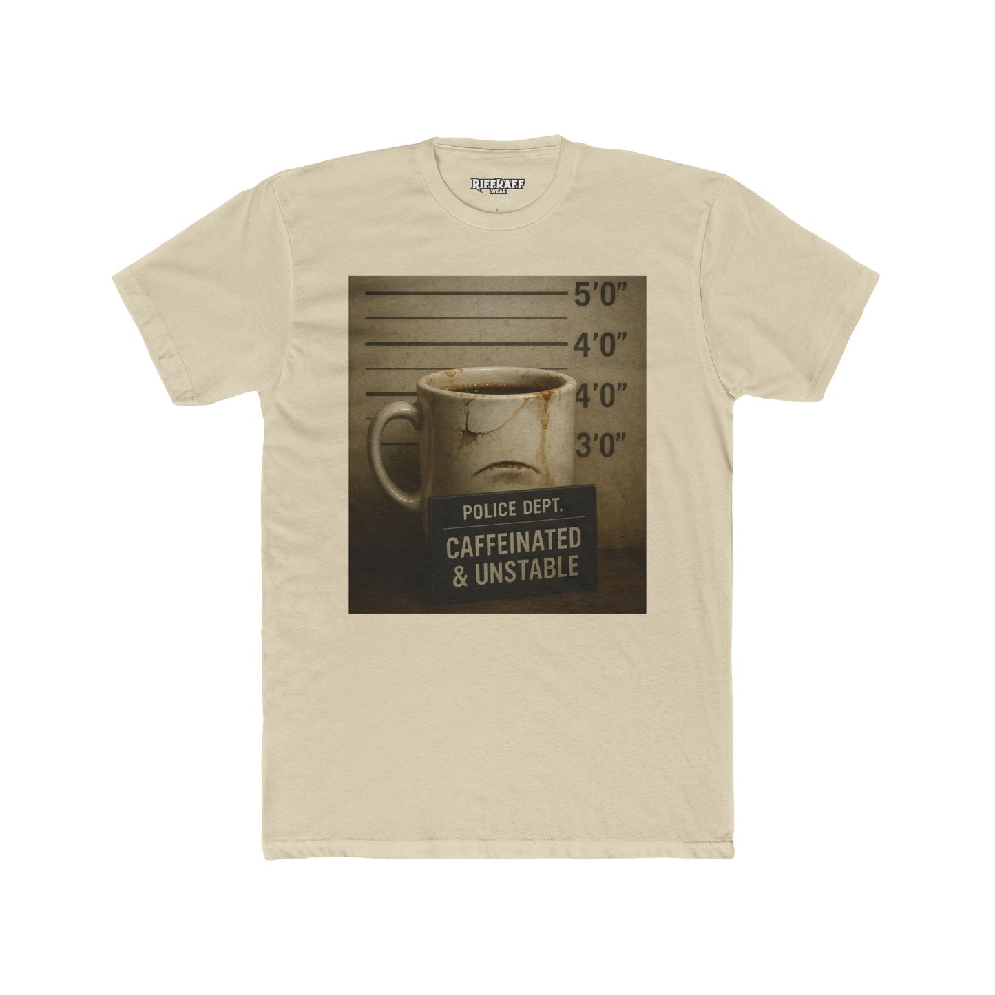 Caffeinated & Unstable Unisex Cotton Crew Tee - Perfect Gift for Coffee Lovers - Riff Raff Wear