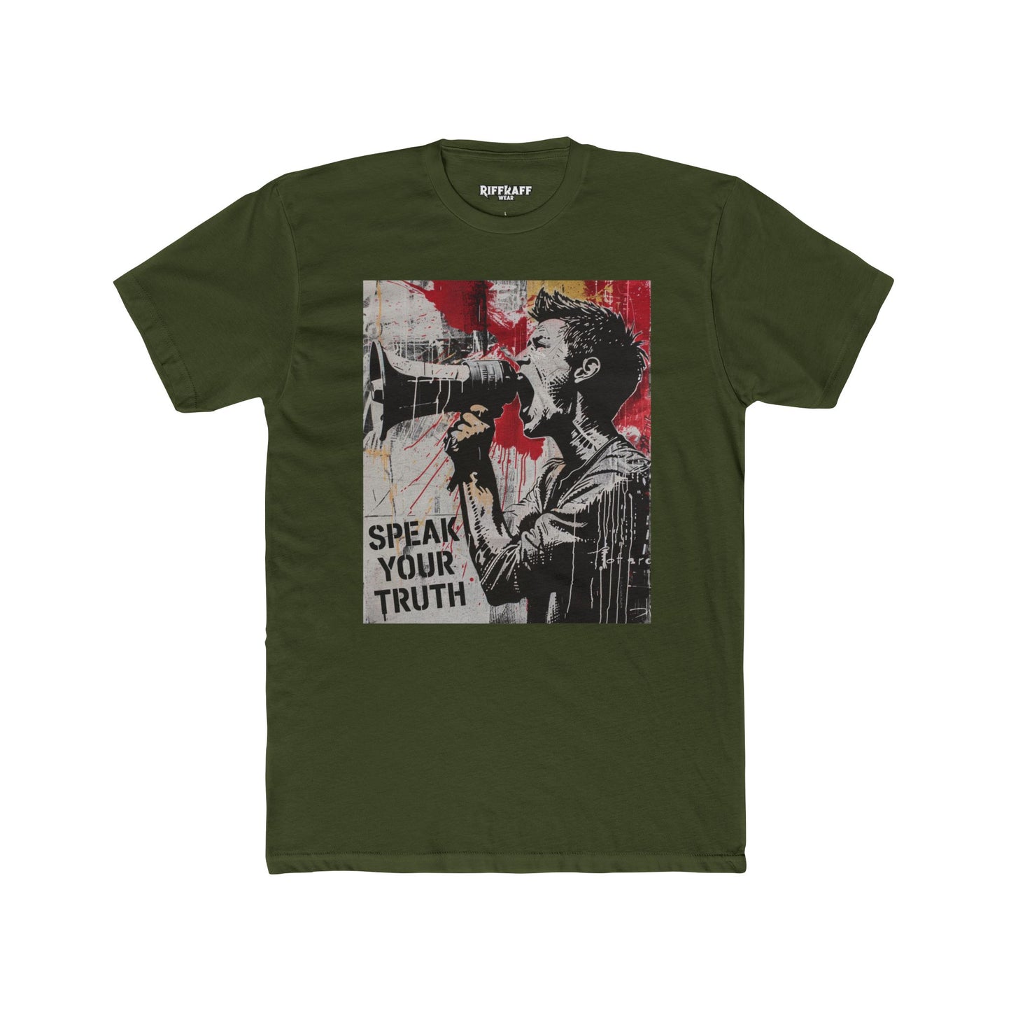 Unisex Cotton Crew Tee - "Speak Your Truth" Political Art - Riff Raff Wear