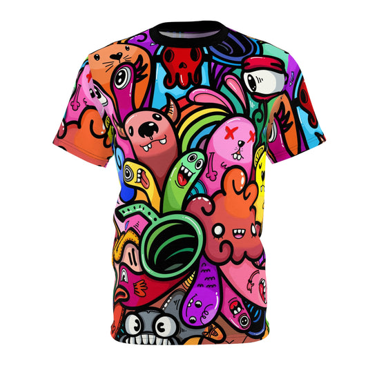 Streetwear - Doodles - Unisex Cut & Sew Tee (AOP) - Riff Raff Wear
