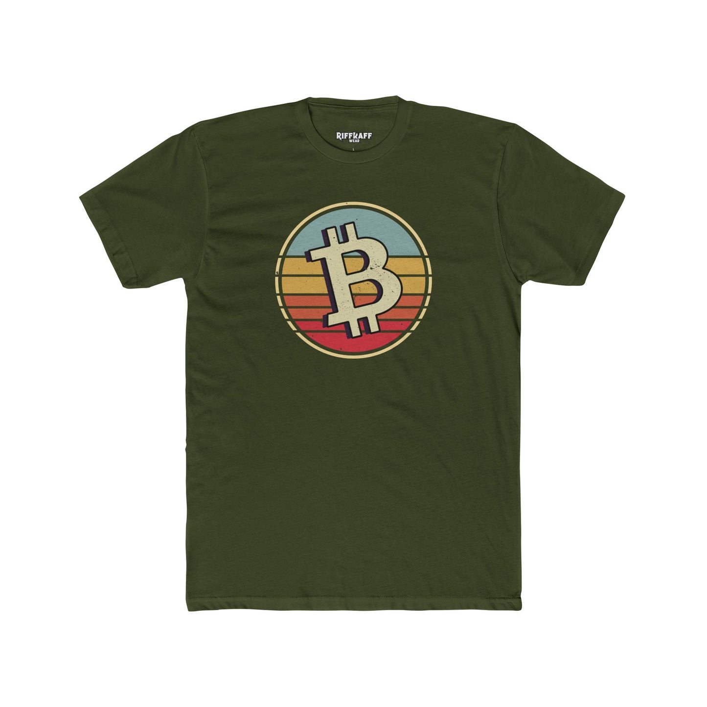 Retro Bitcoin Unisex Cotton Crew Tee - Casual Cryptocurrency Bitcoin Shirt - Riff Raff Wear