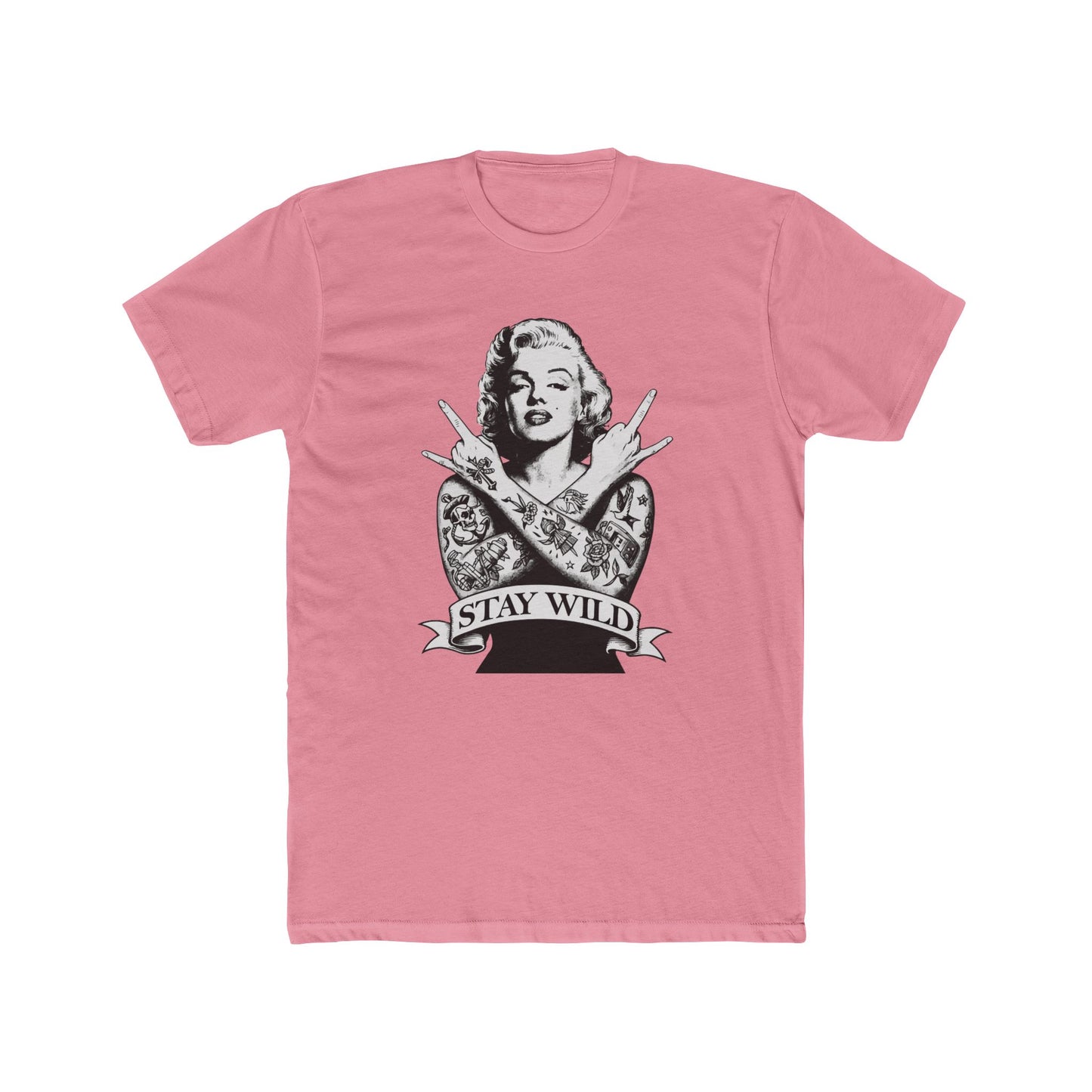 Stay Wild Unisex Cotton Crew Tee - Retro Tattoo Style Shirt - Riff Raff Wear