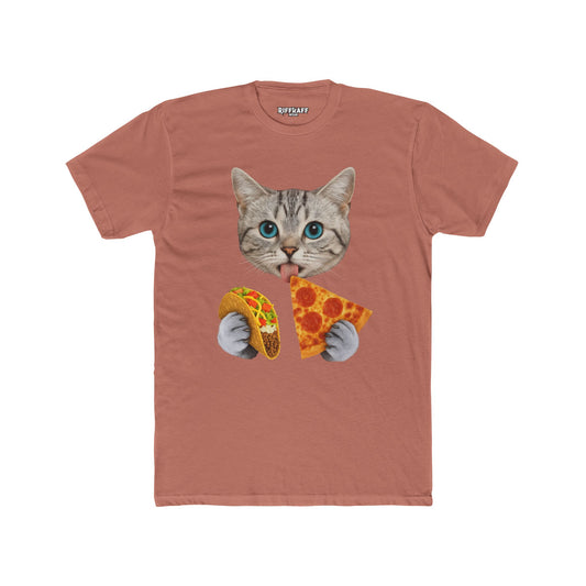 Funny Cat Pizza Taco Unisex Cotton Crew Tee - Riff Raff Wear
