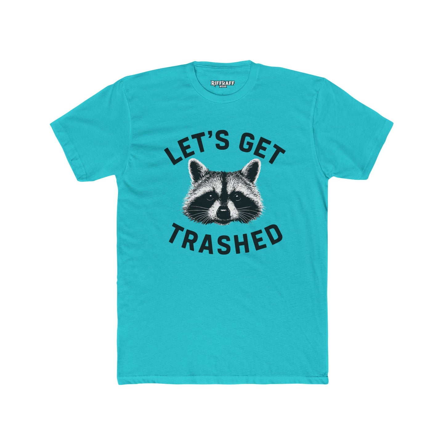 Let's Get Trashed Raccoon Cotton Crew Tee - Fun Unisex T-Shirt for Casual Outings - Riff Raff Wear