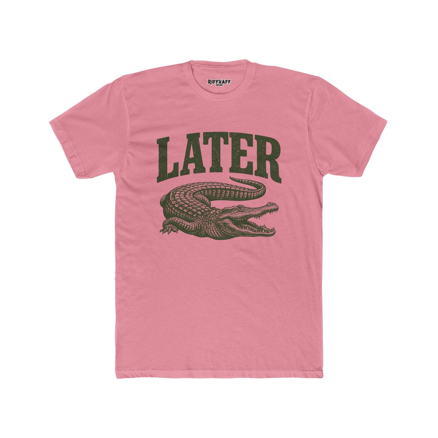 Unisex Cotton Crew Tee - 'Later' Crocodile Graphic T-Shirt for Casual Vibes - Riff Raff Wear