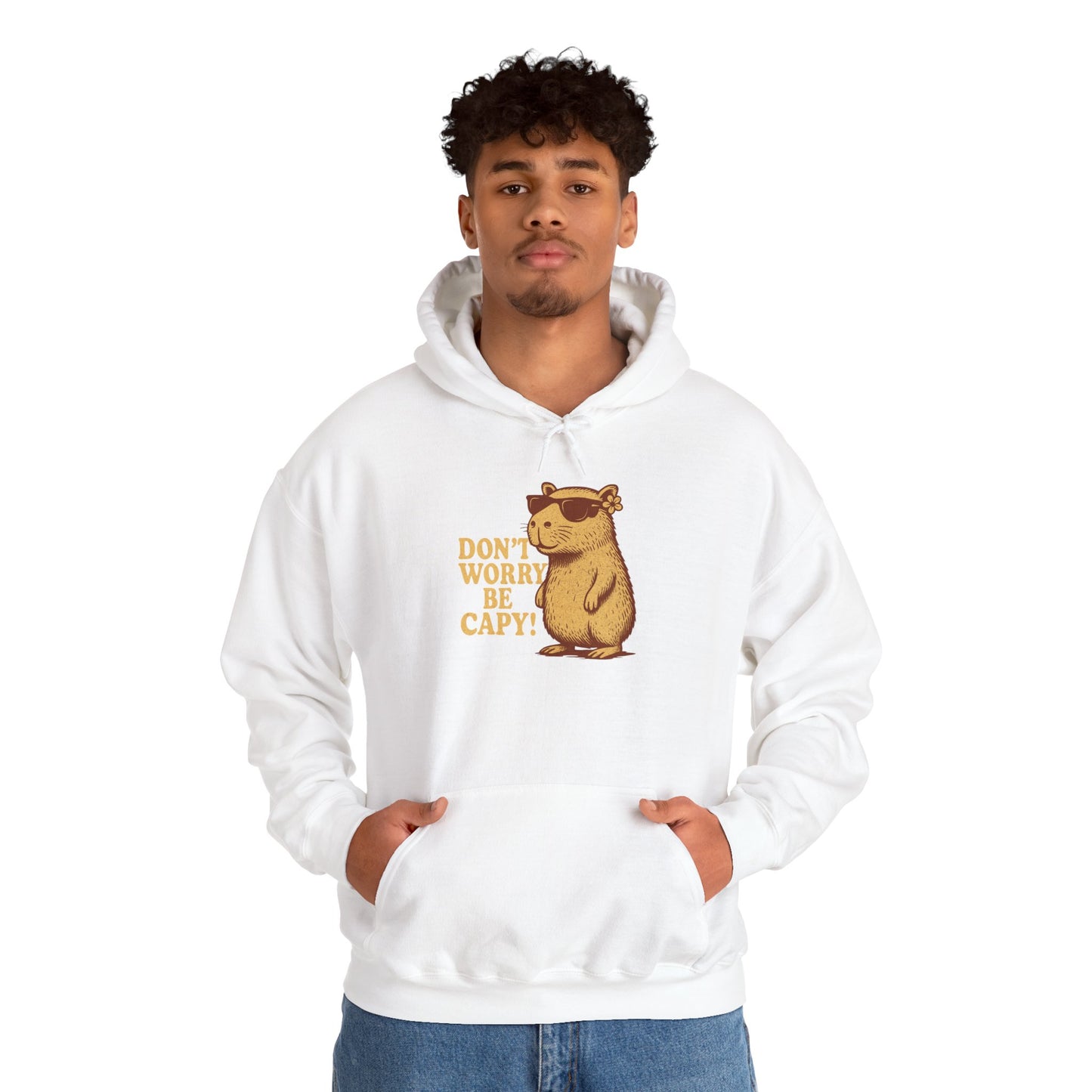 Don't Worry Be Capy! Unisex Hoodie - Cute Capybara Sweatshirt - Riff Raff Wear