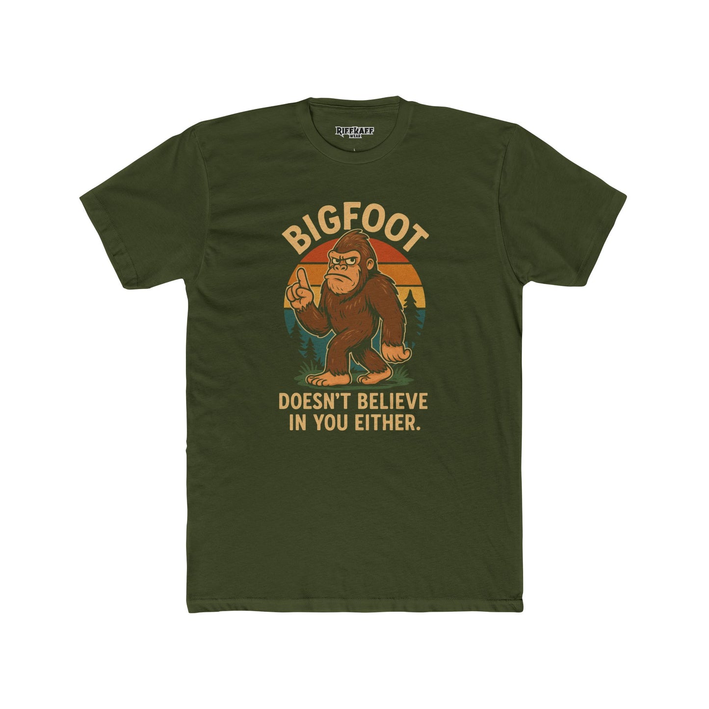 Bigfoot Graphic Unisex Cotton Crew Tee - Funny Nature Lover Shirt - Riff Raff Wear
