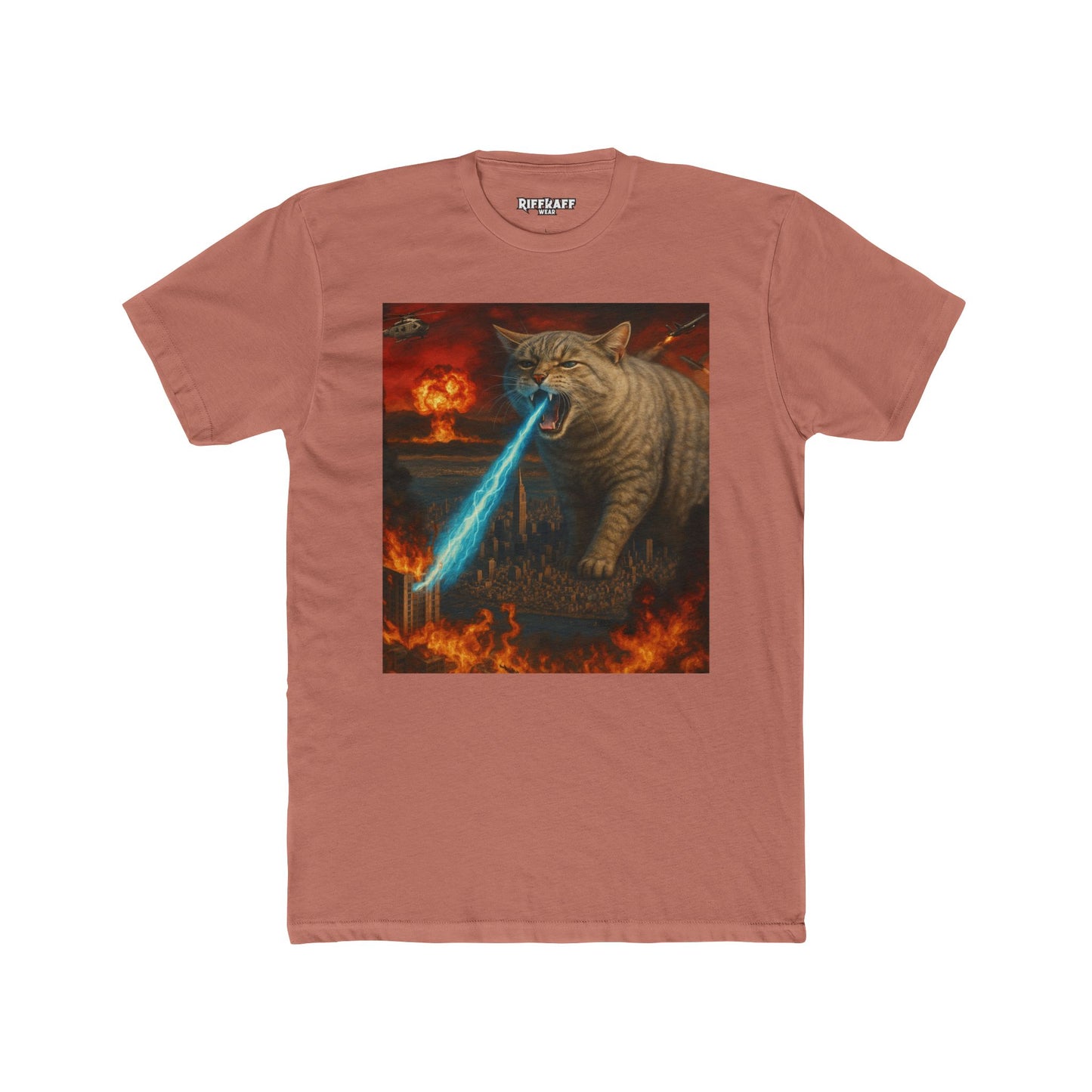 Epic Cat Battle Unisex Cotton Crew Tee - Fun Graphic Tee for Animal Lovers - Riff Raff Wear