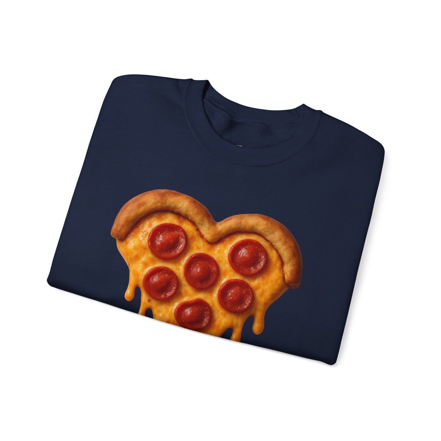 Heart-Shaped Pizza Sweatshirt - Unisex Cozy Crewneck for Food Lovers - Riff Raff Wear