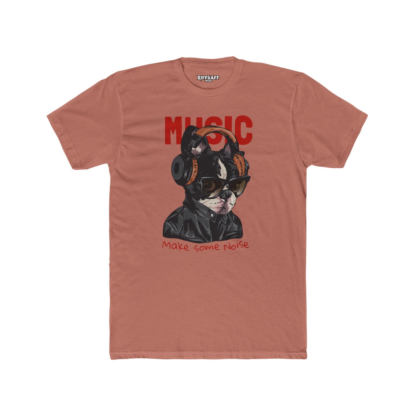 PetNique - Cool Dog Music Crew Tee - Unisex Cotton T-Shirt for Dog Lovers and Music Enthusiasts - Riff Raff Wear