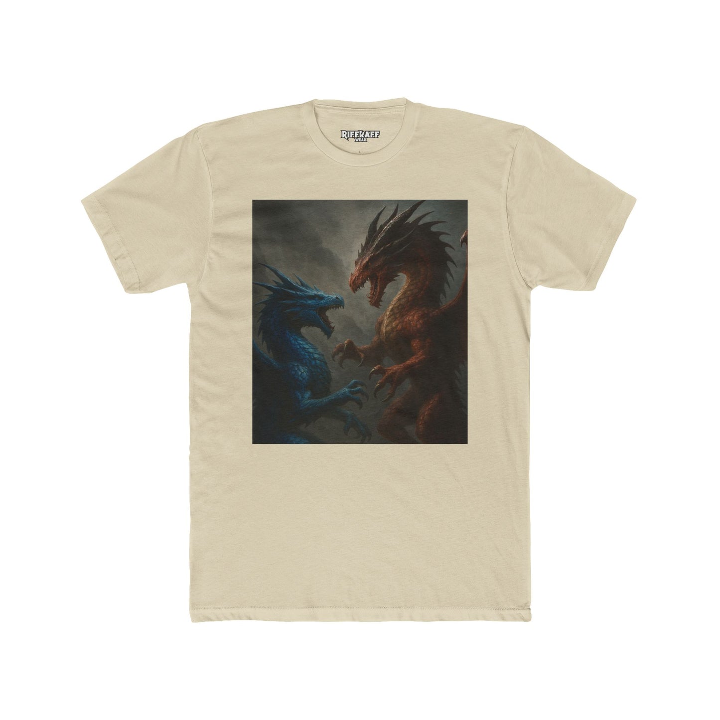 Epic Dragon Showdown Unisex Cotton Crew Tee | Fantasy T-Shirt - Riff Raff Wear