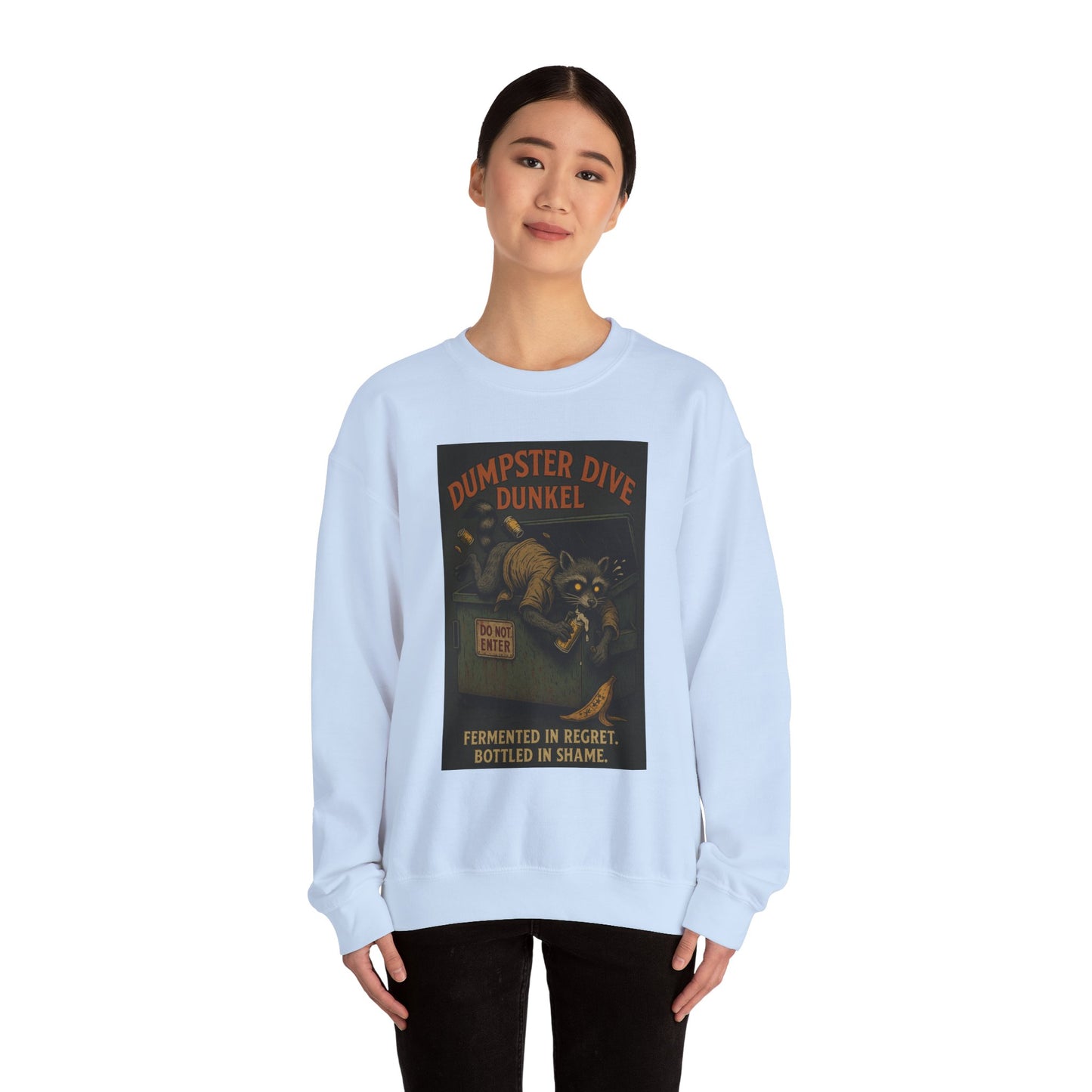 Dumpster Dive Funny Sweatshirt - Unisex Crewneck for Animal Lovers - Riff Raff Wear Underground