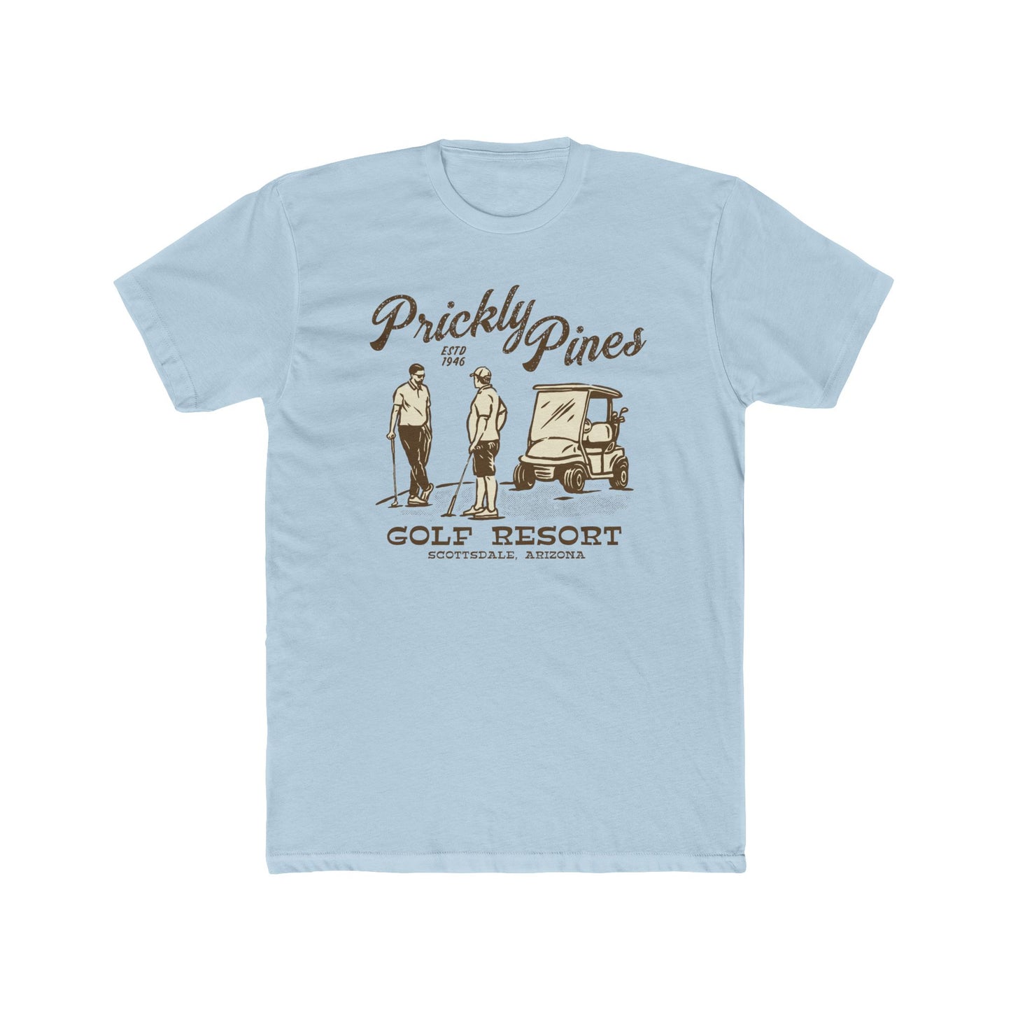Prickly Pines Golf Resort Unisex Cotton Crew Tee - Perfect for Golf Lovers! - Riff Raff Wear Underground