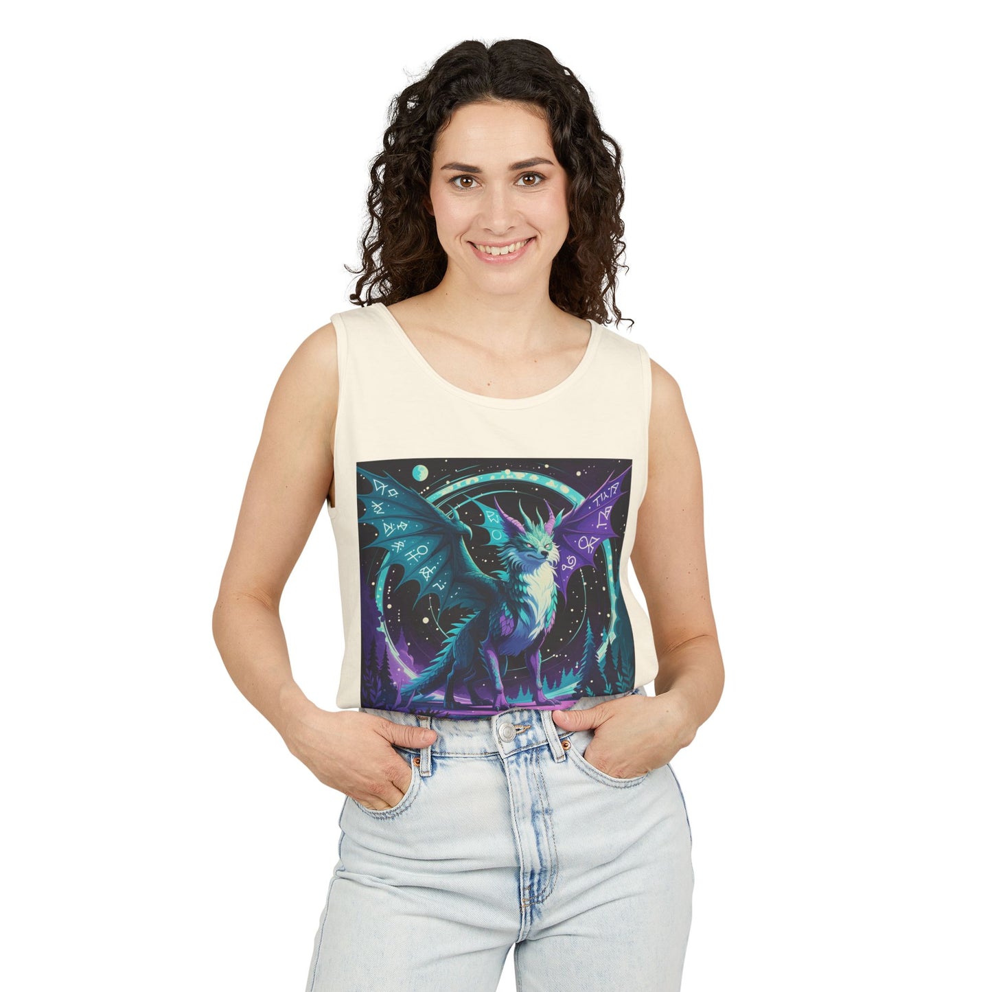 Mystical Dragon Graphic Unisex Tank Top - Perfect for Summer Festivals - Riff Raff Wear