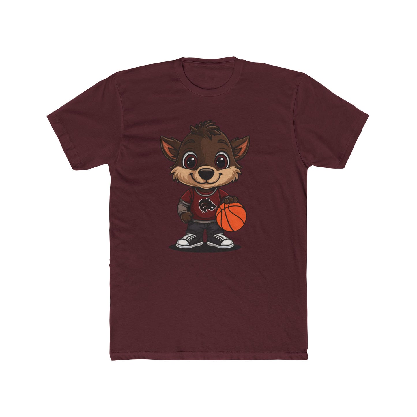 Cute Cartoon Basketball Tee, Unisex Crew Shirt, Fun Graphic T-Shirt, Sporty Casual Wear, Basketball Fan Gift, Everyday Comfort Tee