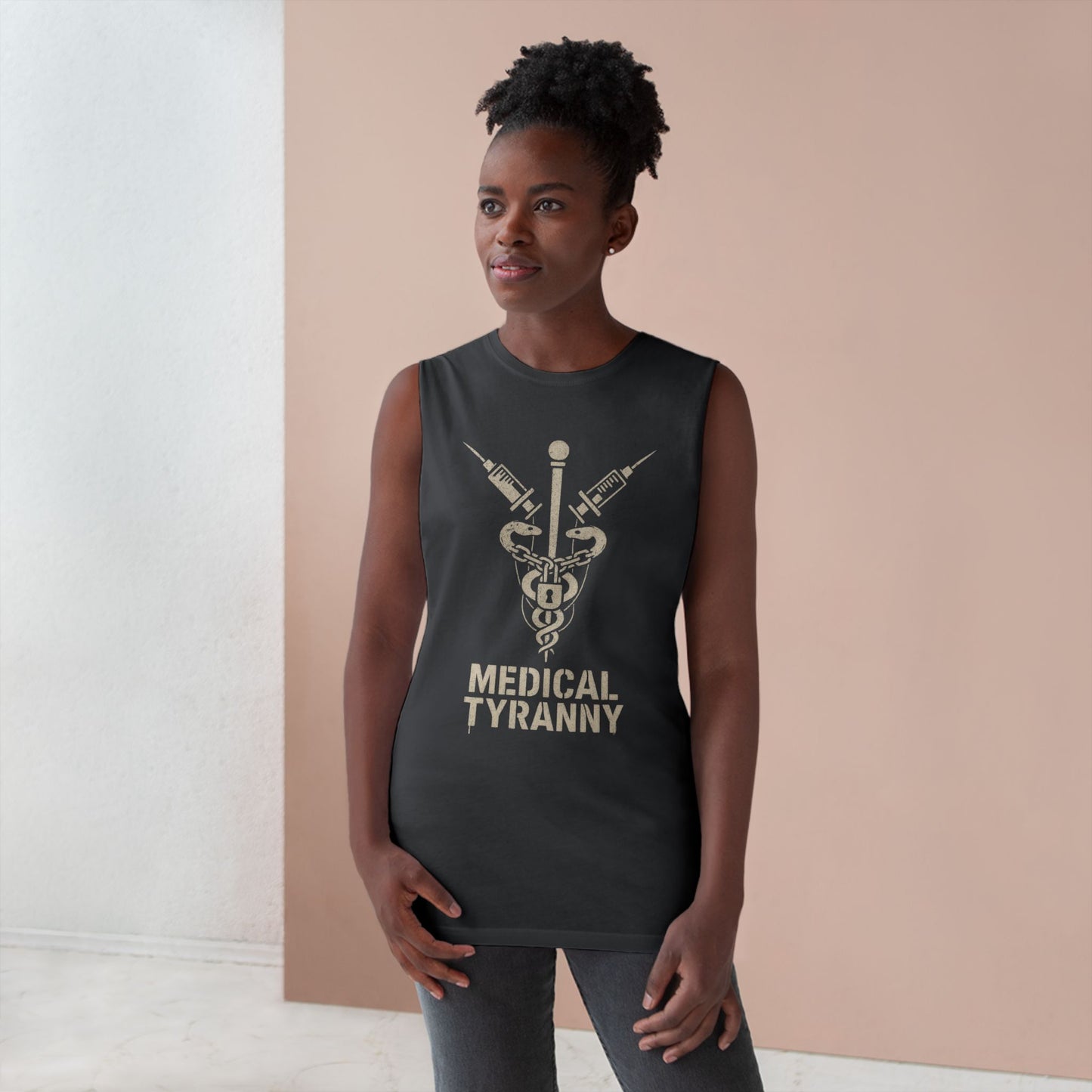 Unisex Medical Tyranny Tank - Bold Statement Tee for Healthcare Awareness - Riff Raff Wear