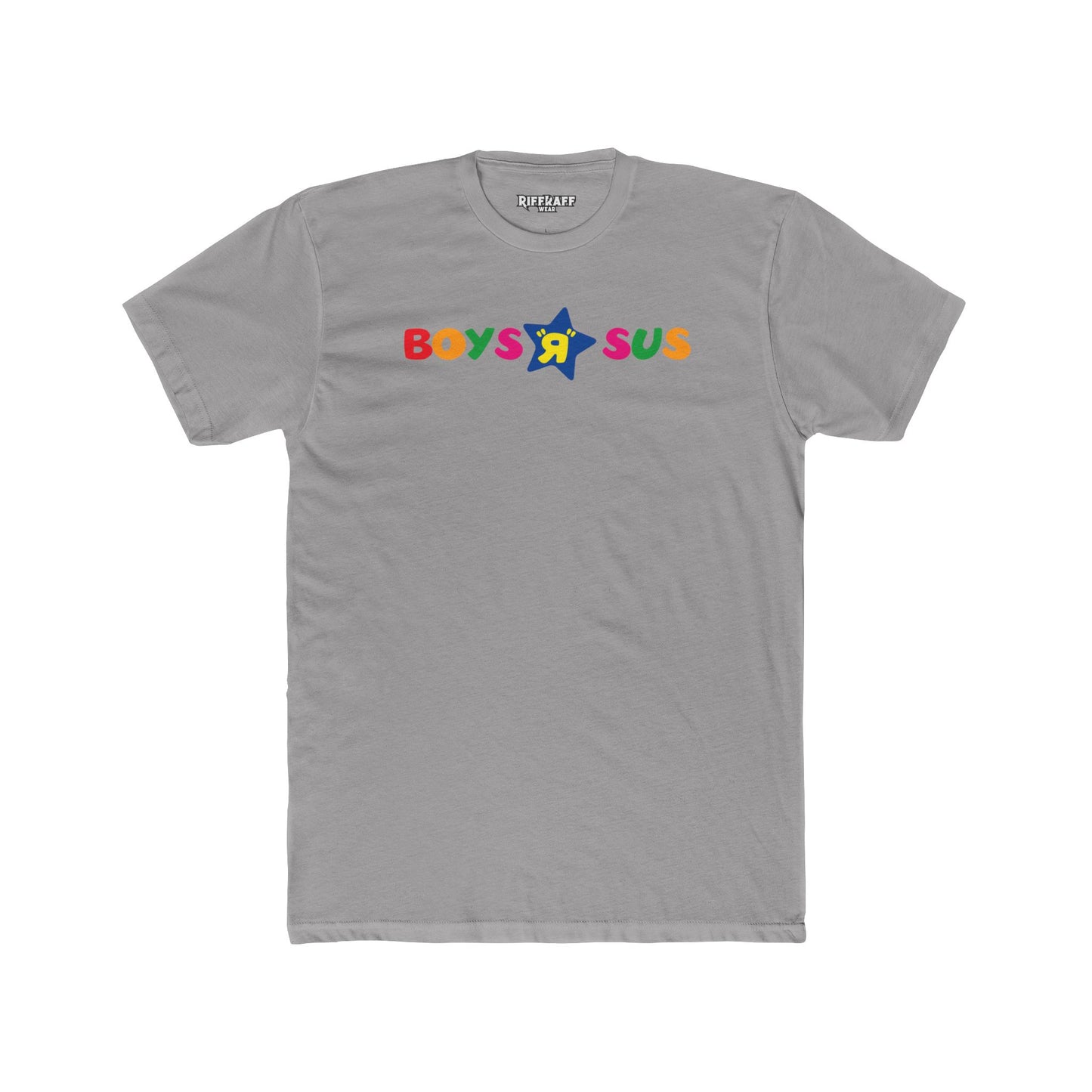 Colorful 'Boys R Sus' Unisex Cotton Crew Tee - Parody Logo Series - Riff Raff Wear
