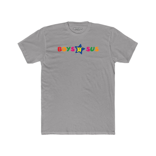 Colorful 'Boys R Sus' Unisex Cotton Crew Tee - Parody Logo Series - Riff Raff Wear