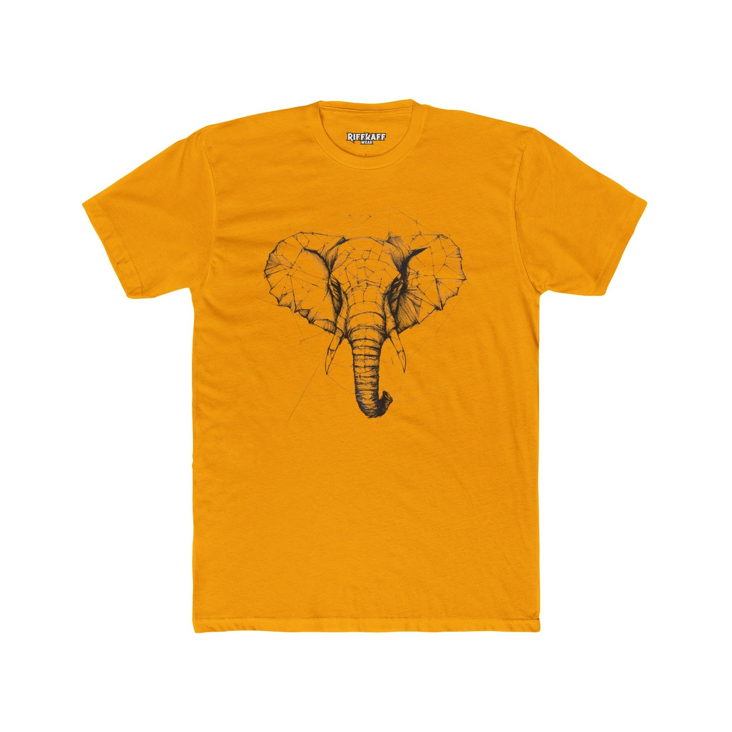 Elephant Design Unisex Cotton Crew Tee, Animal Lover Shirt, Gift for Nature Enthusiasts - Riff Raff Wear