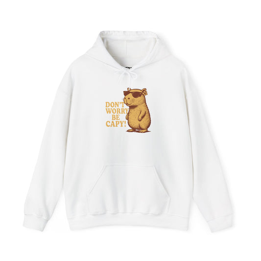 Don't Worry Be Capy! Unisex Hoodie - Cute Capybara Sweatshirt - Riff Raff Wear