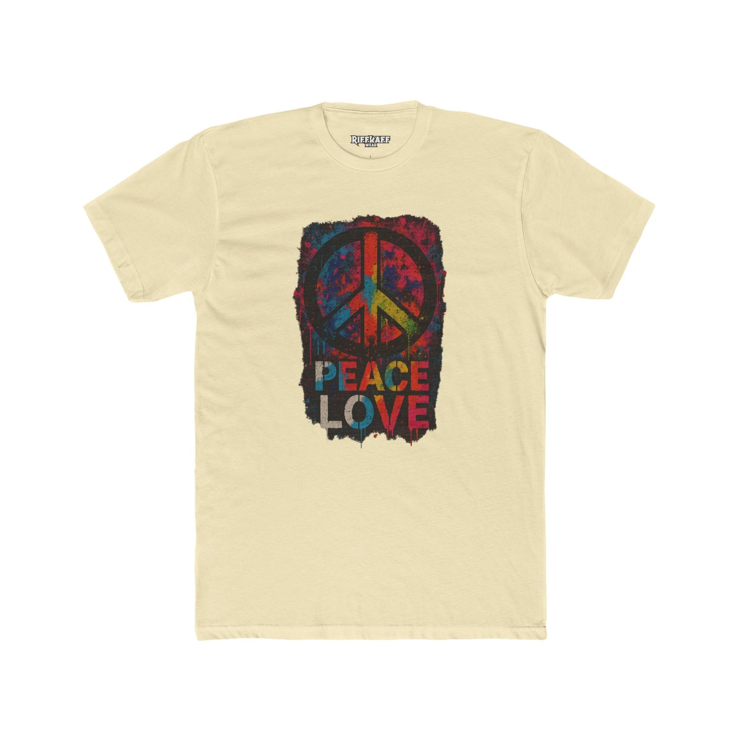 Peace Love Unisex Cotton Crew Tee - Vibrant Graphic Political Art - Riff Raff Wear