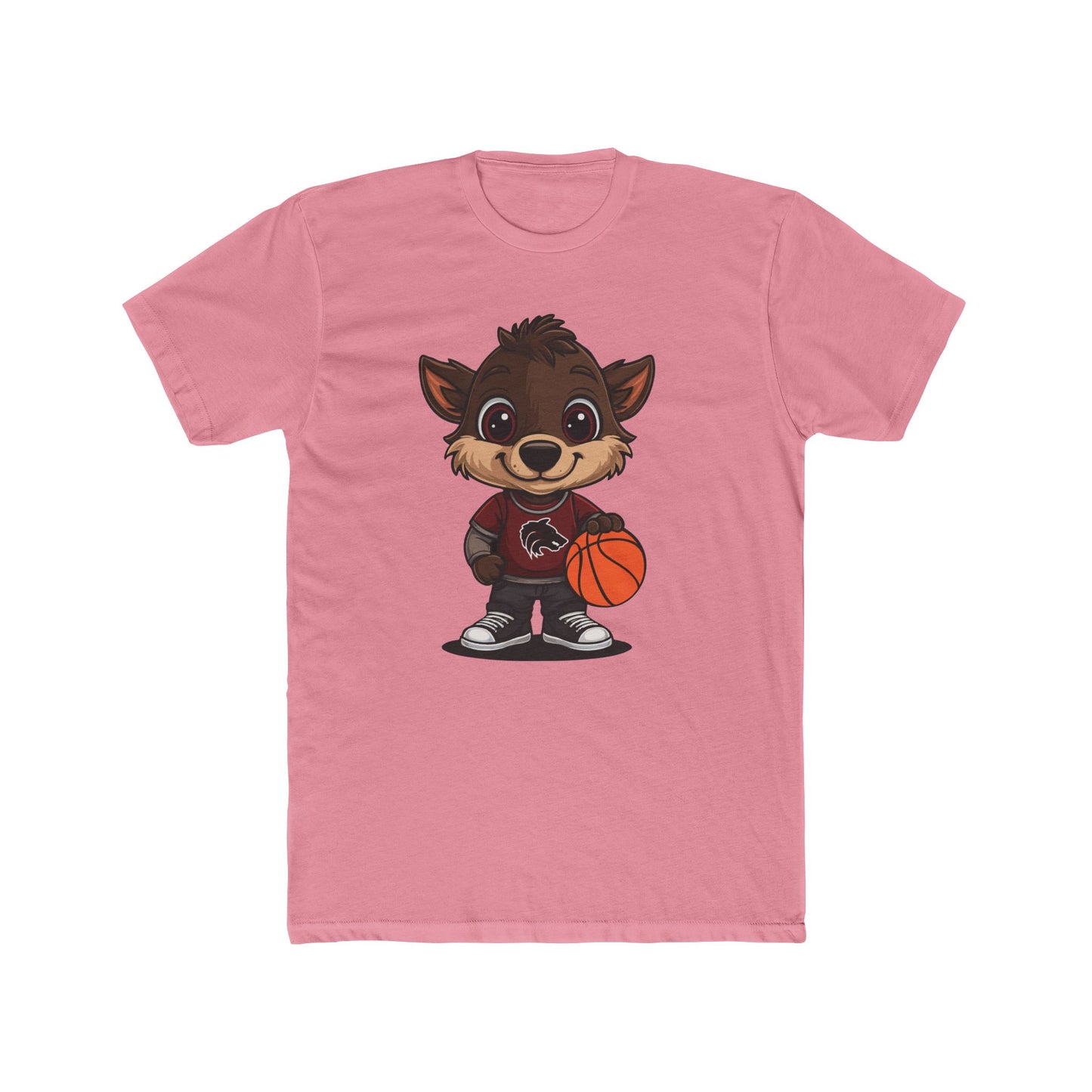 Cute Cartoon Basketball Tee, Unisex Crew Shirt, Fun Graphic T-Shirt, Sporty Casual Wear, Basketball Fan Gift, Everyday Comfort Tee