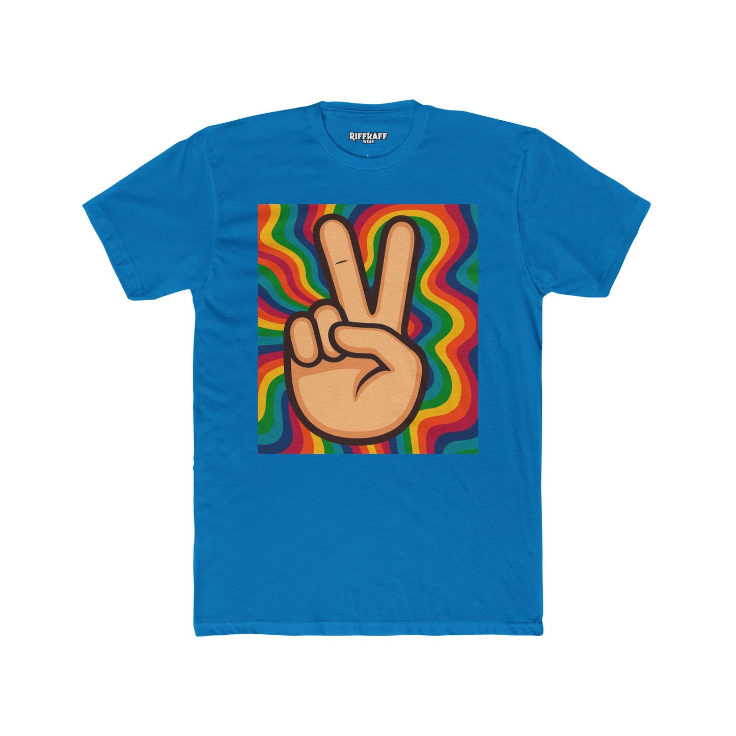 Retro Peace Sign Unisex Cotton Crew Tee - Colorful Vibe Fashion - Riff Raff Wear