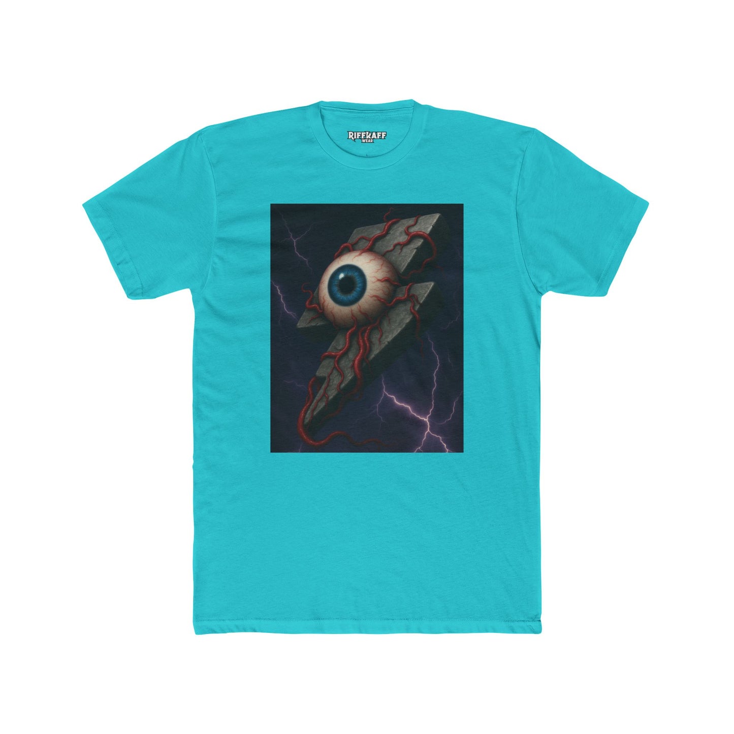Unisex Cotton Crew Tee - Eye of Lightning Graphic Tee for Bold Style - Riff Raff Wear