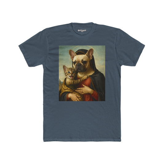 Funny Pet Portrait Unisex Cotton Crew Tee - Cat & Dog Art Tee - Riff Raff Wear