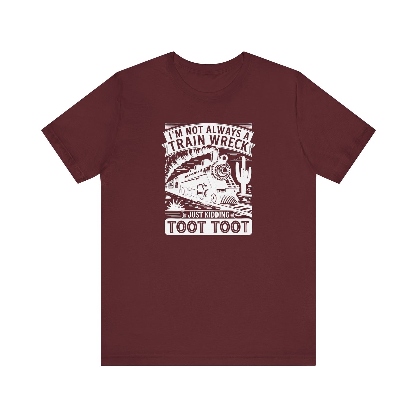 Funny Train Wreck Unisex Tee, Humorous Gift, Casual Wear, Graphic Tee, Birthday Gift, Train Lover Shirt - Riff Raff Wear