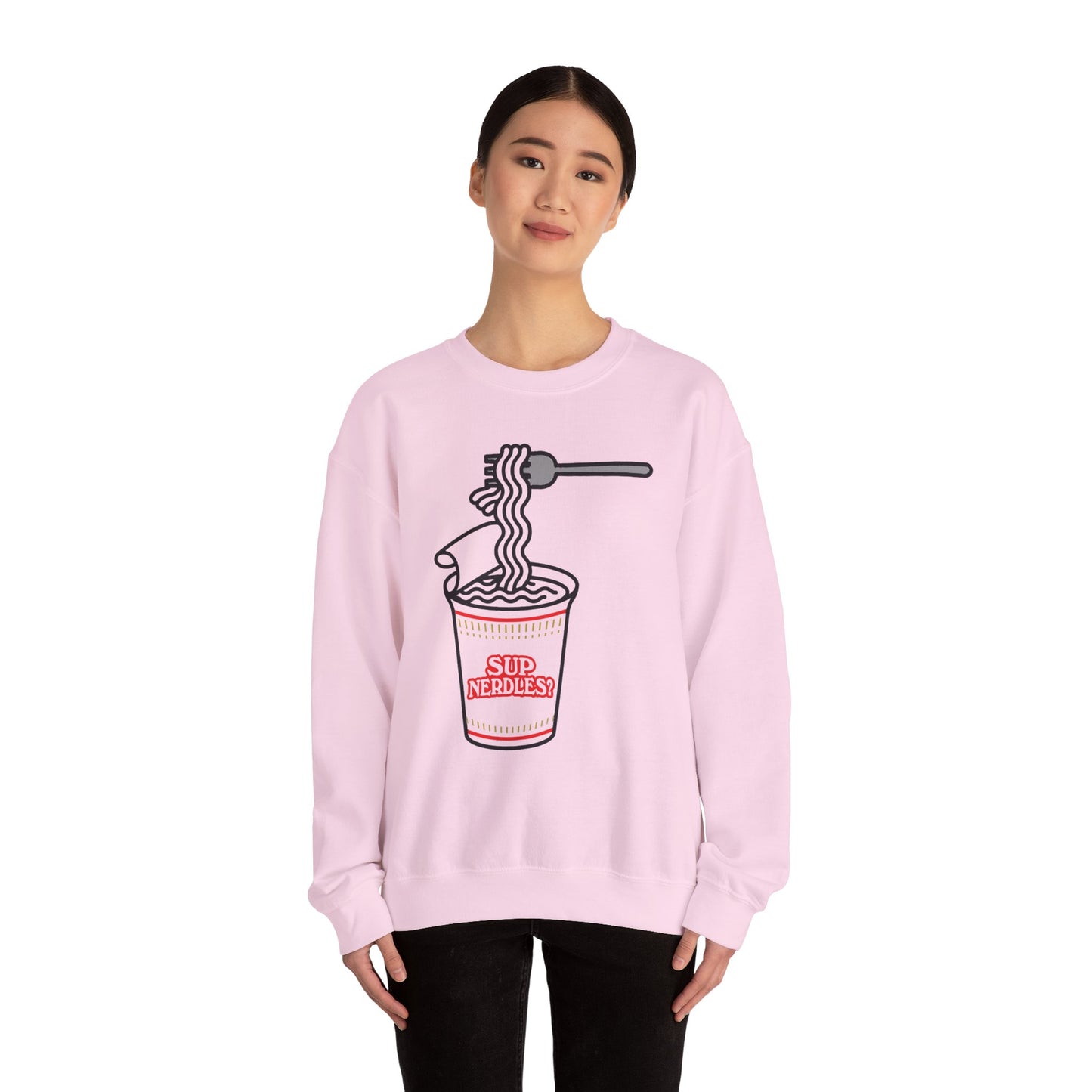 Parody Logo Series - Sup Nerdles? Instant Noodles Sweatshirt - Unisex Heavy Blend™ Crewneck - Riff Raff Wear